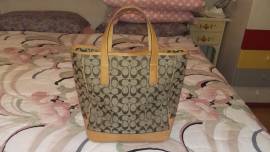 Borsa Coach Handbag in pelle e tela