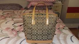 Borsa Coach Handbag in pelle e tela