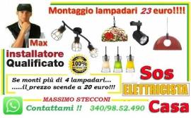Lampadario montaggio città giardino e Montesacro Roma 