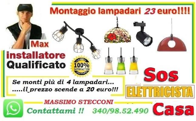 Lampadario montaggio città giardino e Montesacro Roma