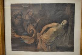 Antica incisione raffigurante Susanna e i vecchioni