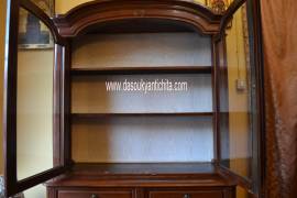 Antica credenza-libreria a doppio corpo stile Luigi Filippo del 900