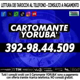 Yoruba' svolge consulti di Cartomanzia al telefono tutti i giorni dalle ore 9 alle 21