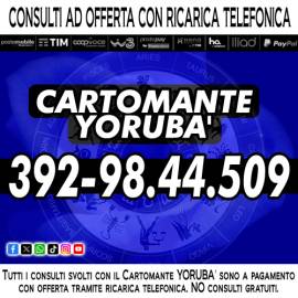 Yoruba' svolge consulti di Cartomanzia al telefono tutti i giorni dalle ore 9 alle 21