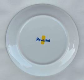 PAVESI PAVESINI PIATTO PUBBLICITARIO VINTAGE "É SEMPRE L'ORA DEI PAVESINI CON OROLOGIO"DIA