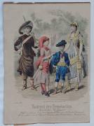 Gravure 4297 bis en couleurs sur papier.Journal des Demoiselles, Modes de Paris. Fevrier 1881