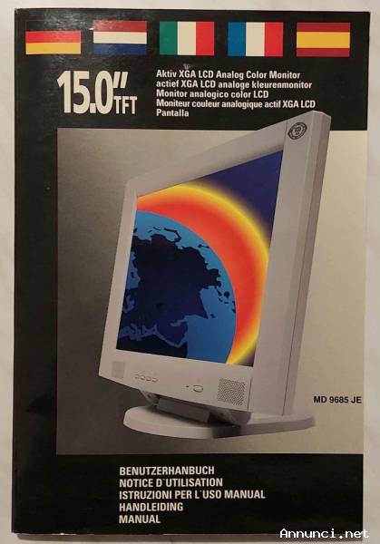 Libretto d'istruzioni Monitor analogico color LCD 15.0" modello MD 9685 JE come nuovo