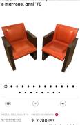 Scrivania + 2  poltrone vintage 1970 stile marina