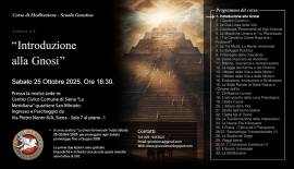 CORSO DI MEDITAZIONE: “LA GNOSI UNIVERSALE”. Inizio corso sabato 25 ottobre 2025, ore 16:30