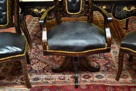 Tris poltrone da studio stile Napoleone III Boulle