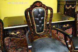 Tris poltrone da studio stile Napoleone III Boulle