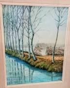Quadro firmato Delfino  Pini   (1922-1995)  realizzato ad  olio su cartoncino telato , dimensioni so