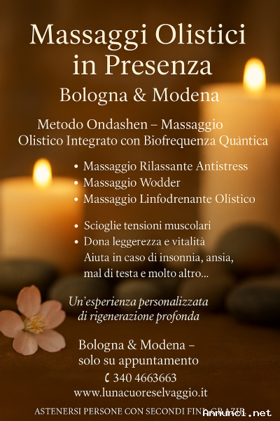 Massaggi Olistici in Presenza – Bologna & Modena
