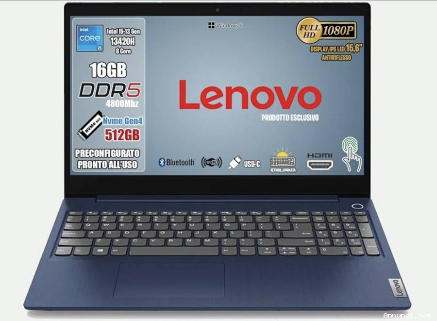 Lenovoi5 13420H 16GB RAM SSD 512GB 15,6” Perfetto