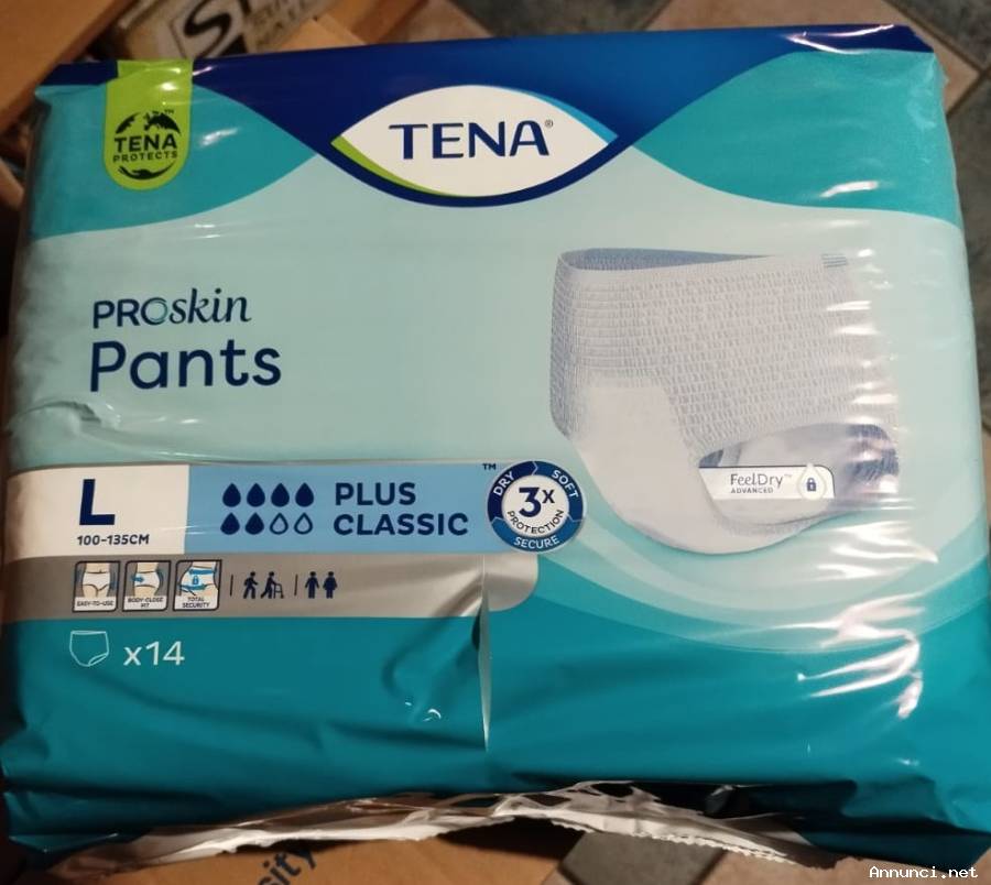 Lotto risparmio 4 pacchi x 14 TENA pro skin PANTS L - pannoloni a mutandina