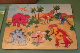 Lotto 3 giochi Legno orologio e Puzzle Forma Animale Bambini Gioco Educativo