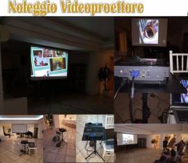 Noleggio Affito Videoproettore con telo 2MT x 2 MT per eventi cerimonie in genere,