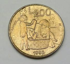 Repvbblica di San Marino Libertas 200 lire, 1995 rara