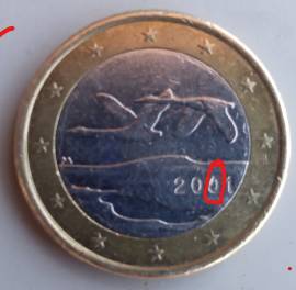 moneta fillandese con errore  moneta da un euro