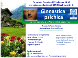 Ciclo di incontri GINNASTICA PSICHICA a Genova 