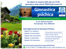 Ciclo di incontri GINNASTICA PSICHICA a Trieste 