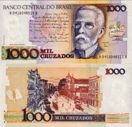 ND (1986-88) * Banconota Brasile 1000 Cruzados "Machado de Assis" Fior di stampa FDS