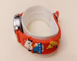 Orologio al quarzo per bambini ragazzi Hello Kitty con cinturino in gomma rosso Movimento di precis 