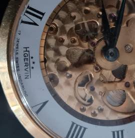 Orologio   vintage da tasca H. GERVIN  scheletrato  17 Jewels  Swiss made Incabloc ,dimensioni diame