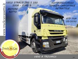 IVECO STRALIS 260S330–2008–MOTORE ROTTO–FURGONE ISOTERMICO+FRIGO SPONDA ANTEO