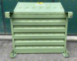 Cassoni contenitori a bocca di lupo in lamiera usati Cassoni contenitori a bocca di lupo in lamiera usati