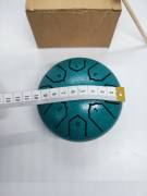 Tamburo in Acciaio Tongue Drum 10 cm 8 Note con Battente per Meditazione e Relax