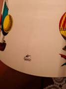 Piero Fornasetti per Antonangeli lampada da tavolo vintage mongolfiere , con la classica stampa su p