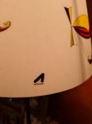 Piero Fornasetti per Antonangeli lampada da tavolo vintage mongolfiere , con la classica stampa su p