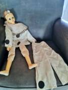 Grande Pierrot bambola vintage MIGLIORATI anno 1977 n° seriale 01-14-0898 viso e mani e piedi in vin Grande Pierrot bambola vintage MIGLIORATI anno 1977 n° seriale 01-14-0898 viso e mani e piedi in vin