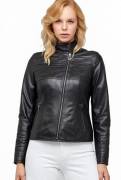 Sherill Modern Black Sheepskin Classic Biker Jacket-FreeShip USA, UK