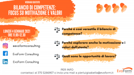 Webinar Gratuito: "Bilancio di Competenze: Focus su Motivazione e Valori"