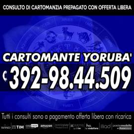 Avrai a disposizione fino a 30 minuti x 1 consulto di Cartomanzia con il Cartomante YORUBA'