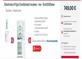 frigo Electrolux ,Combi , ventilato  no Frost , 280 litri 