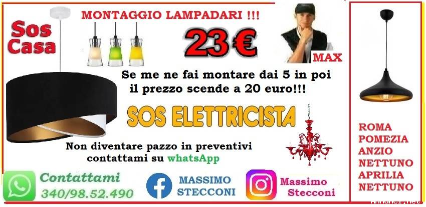 Elettricista lampadario e plafoniere Tuscolana Roma