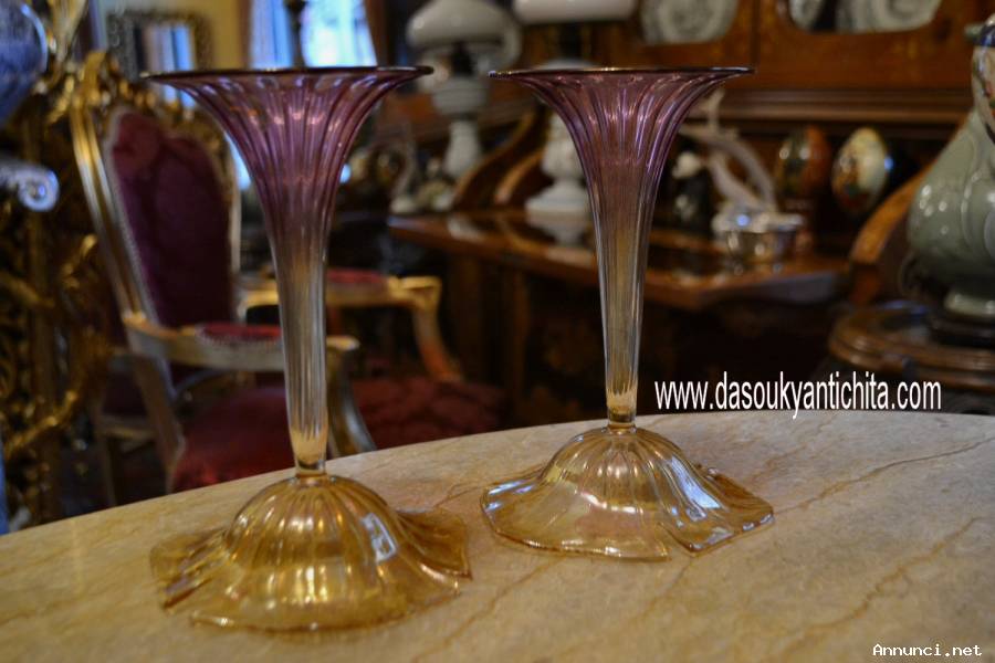 Coppia di candelabri della Vetrart del XX sec.