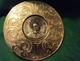 Icona in metallo dorato di SAN NICOLA di BARI