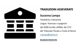 Traduzioni asseverate e Interpretariato- Iscritta Albo CTU Tribunale Roma Ita-Franc-Spagn