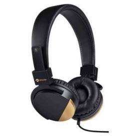 Mysound - Speak Metal cuffia on ear con microfono e tasto di risposta colore nero e oro nuovo