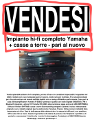SISTEMA HI-FI YAMAHA COMPLETO – PARI AL NUOVO SISTEMA HI-FI YAMAHA COMPLETO – PARI AL NUOVO