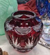 Vaso in cristallo al piombo con intagliatura a mano, provenienza Germania anni ‘70. Condizioni perfe