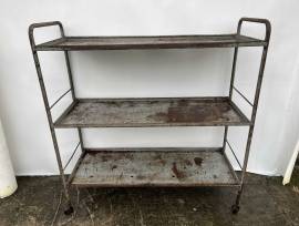 Carrello in ferro industriale da calzolaio vintage