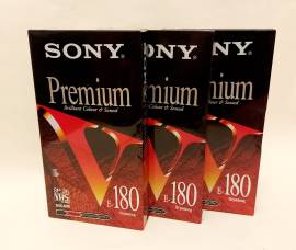 Tripack Videocassetta VHS Sony Premium E-180VF nuovo con cellophane