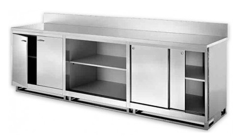 Retrobanco in acciaio inox 100x670x800