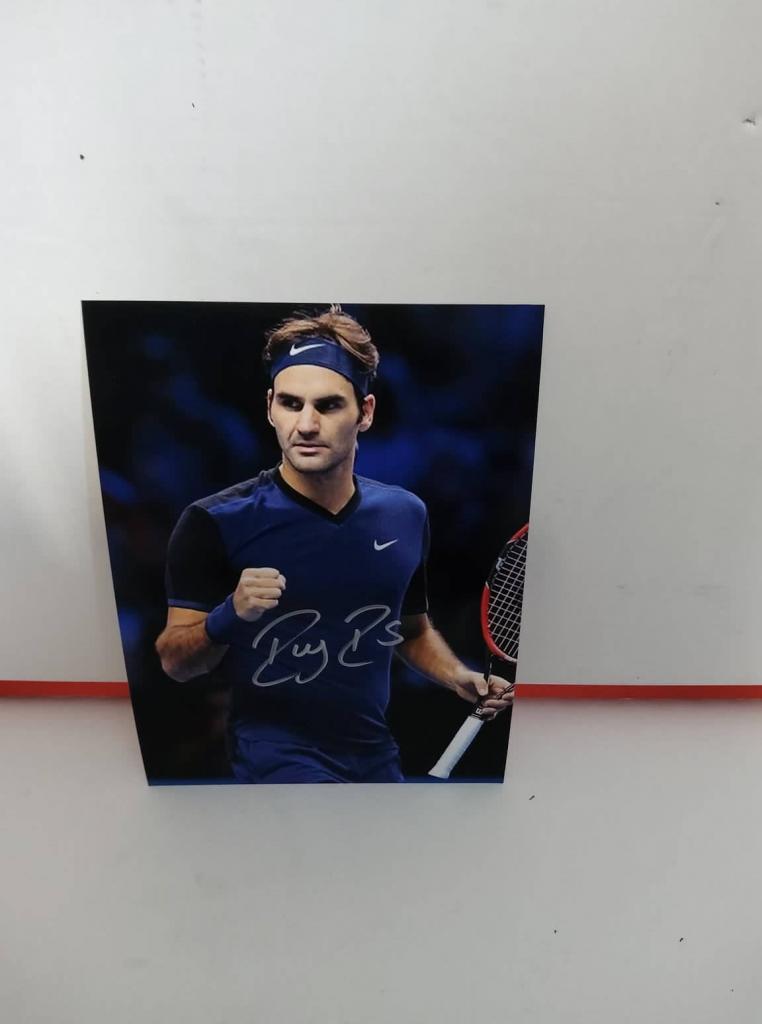 FOTO Roger Federer RF Autografata Signed + COA Photo ROGER FEDERER RF Autografato Signed