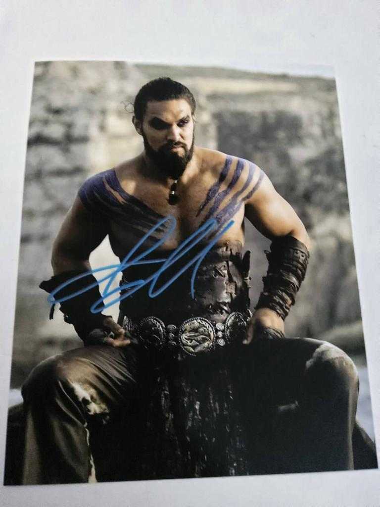 FOTO Jason Momoa The Game Of Thrones Signed + COA Photo Jason Momoa The Game Of Thrones Autografato 